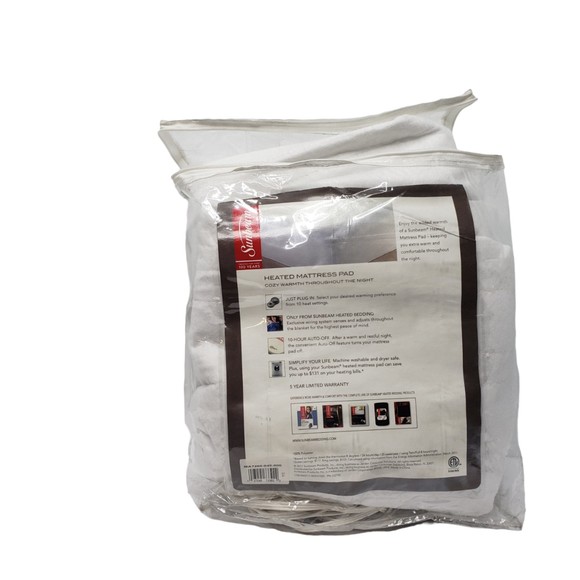 Sunbeam Other - Sunbeam Twin Size Heated Mattress Pad 10 Heat Settings White